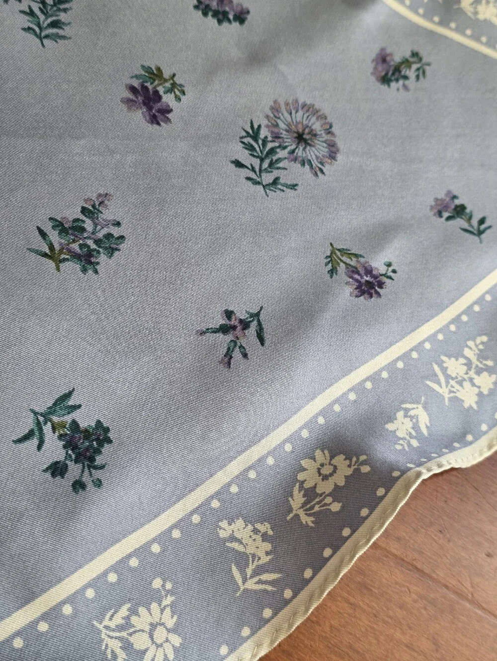 Coach 73192 Meadow Prairie Diamond Silk Scarf Mist Blue NWOT